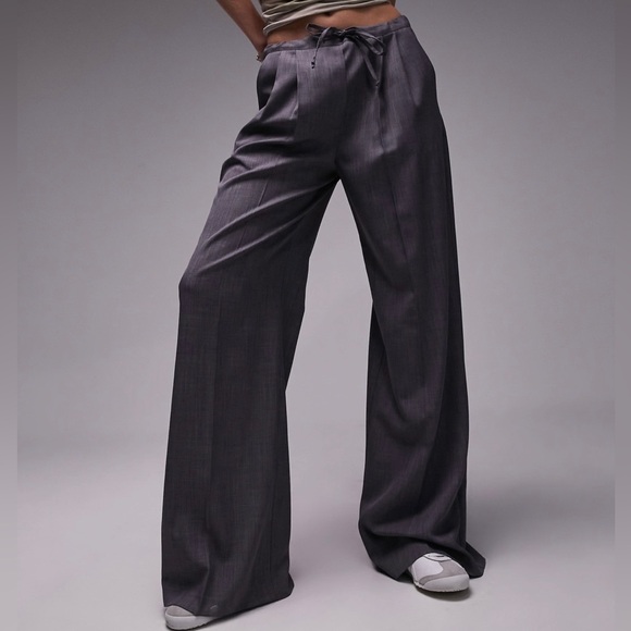 Topshop Tall Tailored Drawstring Waist Pants - Picture 1 of 8